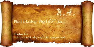 Malitsky Aglája névjegykártya